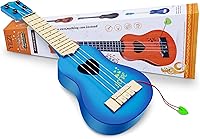 Vista 6 de YEZI - Ukelele clásico de juguete para niños, tipo guitarra, instrumento musical, azul