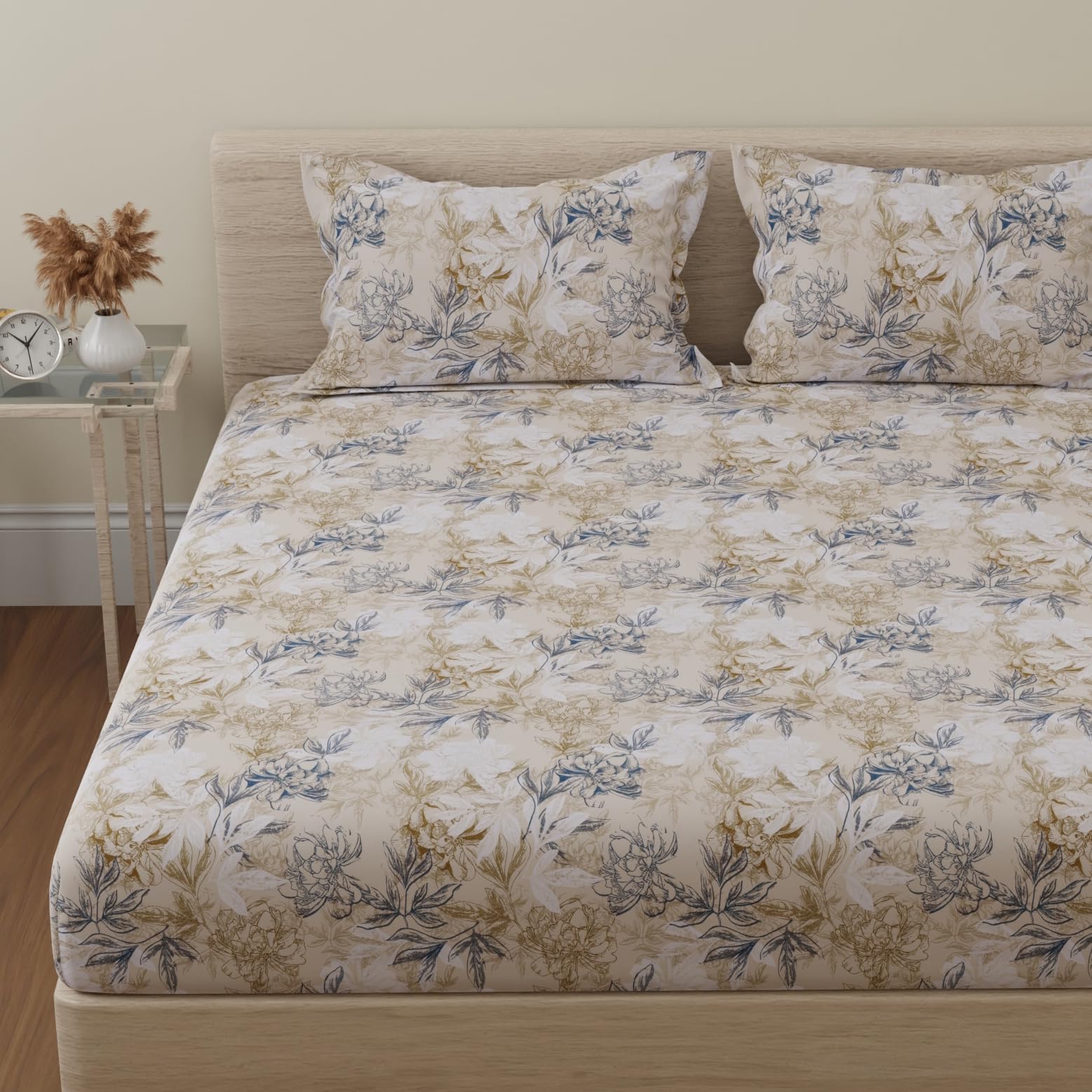 Huesland Cotton Fitted Sheet - Single Bed, Paisley Design -26