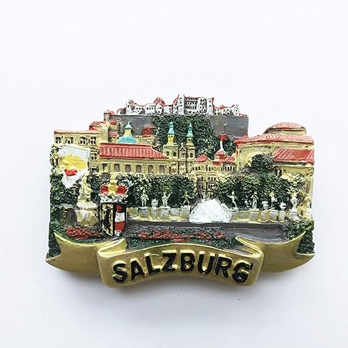 Miniatura 2 de 3D Salzburg Austria imán de refrigerador recuerdos de viaje, imán de nevera de Austria decoración del hogar y la cocina