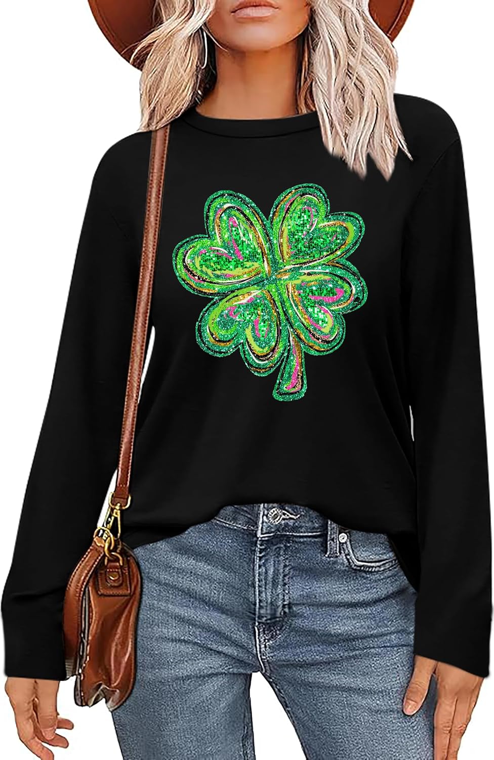 St Patricks Day Shirt Women Lucky Irish Shamrock Tshirt Saint Patricks Day Tee Tops Green Long Sleeve Shirts - Image 2