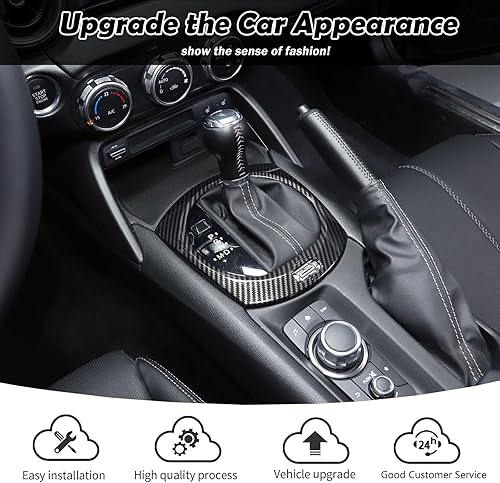 Miniatura 6 de Adhesivos de moldura de cubierta protectora de ABS para automóvil, marco de engranajes de control, calcomanías de moldura para Mazda MX-5 ND Miata
