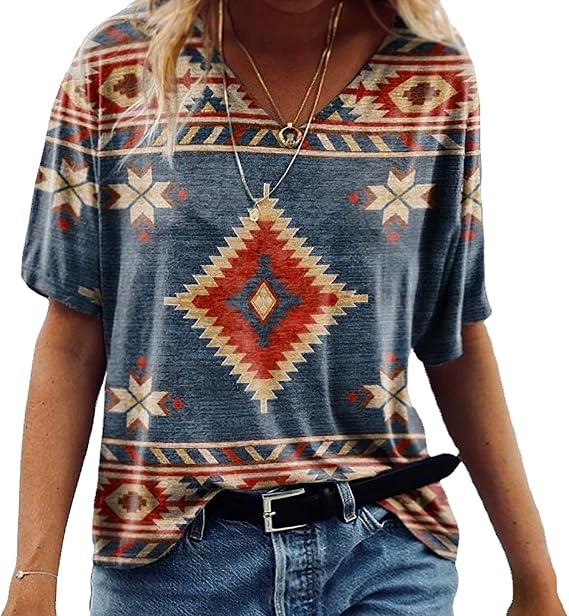 womens aztec print shirt