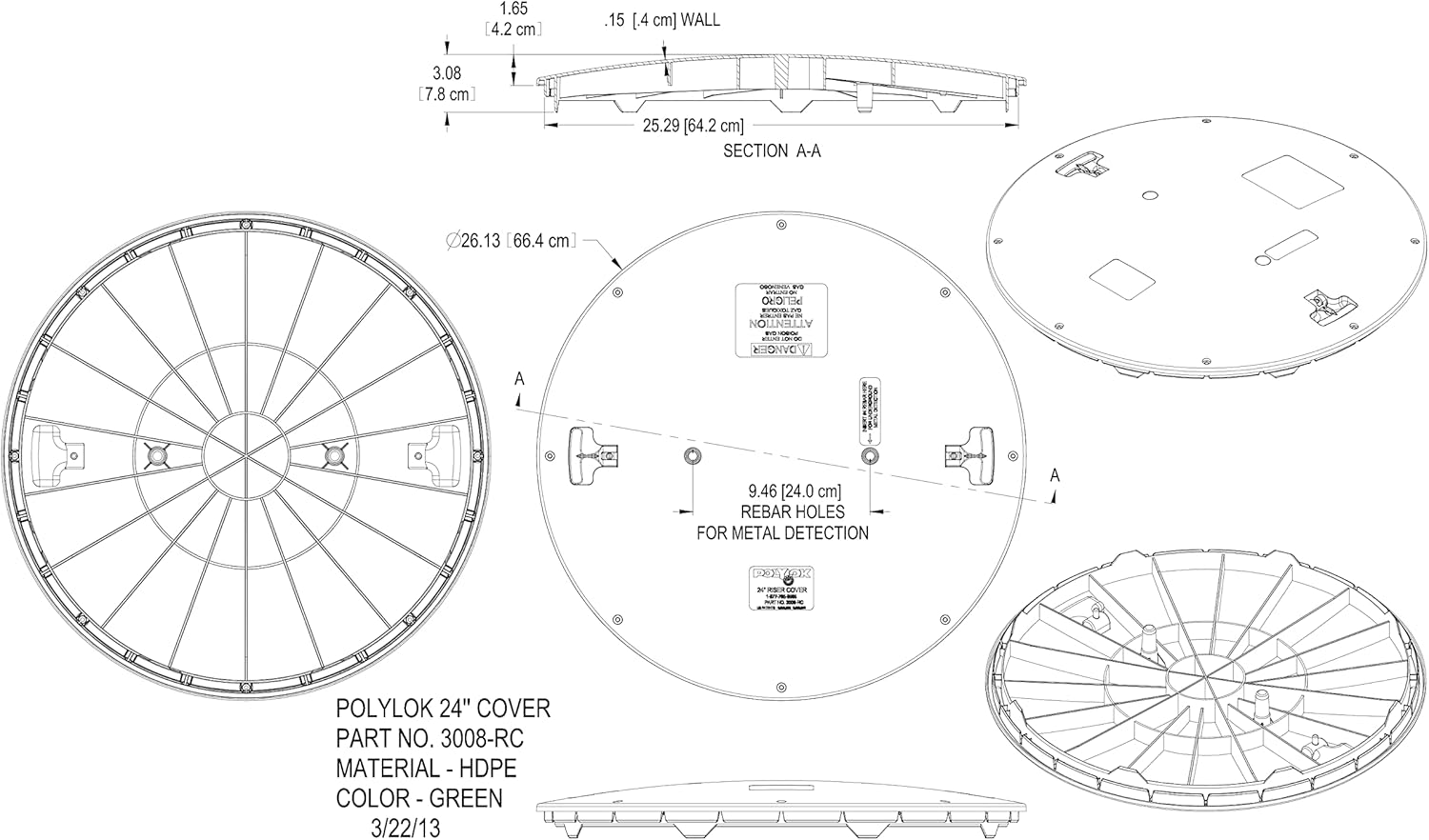 Polylok 24" Septic Tank Cover/Lid (PN: 3008-RC)