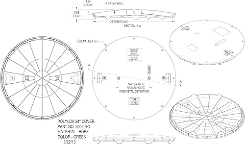 Polylok 3008-RC - Cubierta elevadora de tanque séptico, 24 pulgadas, color verde