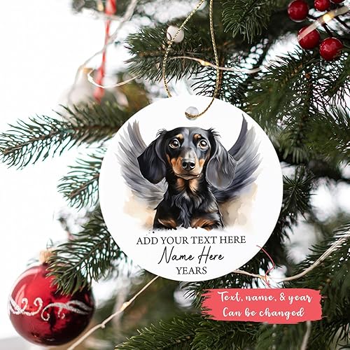Vista 180 de Adorno conmemorativo personalizado de Bulldog Inglés – Alas de ángel, regalo de Navidad personalizado para perro, mamá y papá Adorno de Bulldog