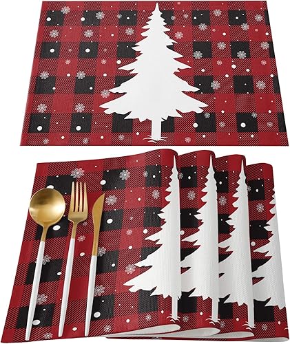 Miniatura 10 de Elegant Dahlia Flowers - Juego de 6 manteles individuales de lino de algodón, resistentes al calor, antideslizantes, lavables, para banquetes,