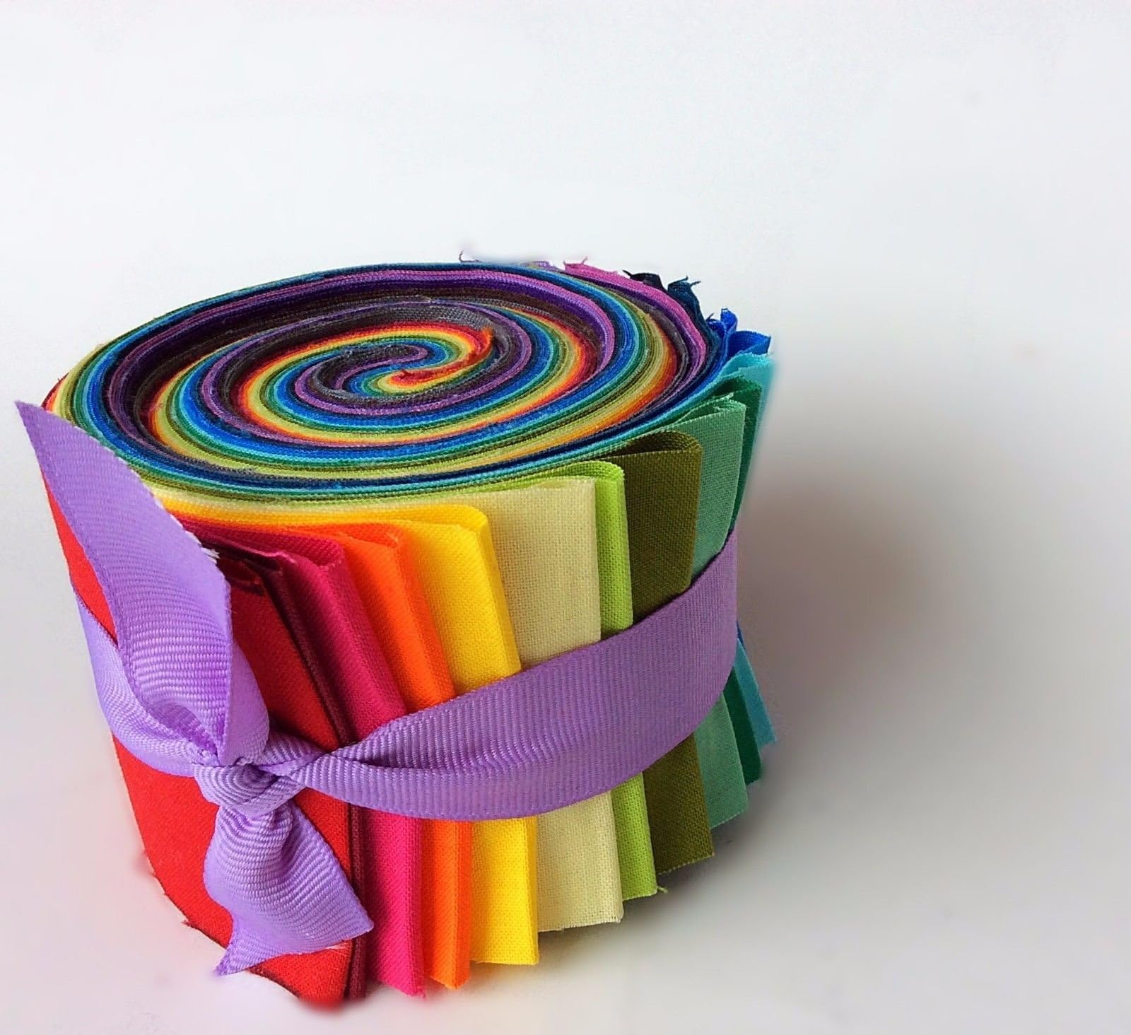 waelo 2.5 Inch Rainbow Jelly Roll 100% Cotton Fabric Quilting Strips Moda Bella Solid