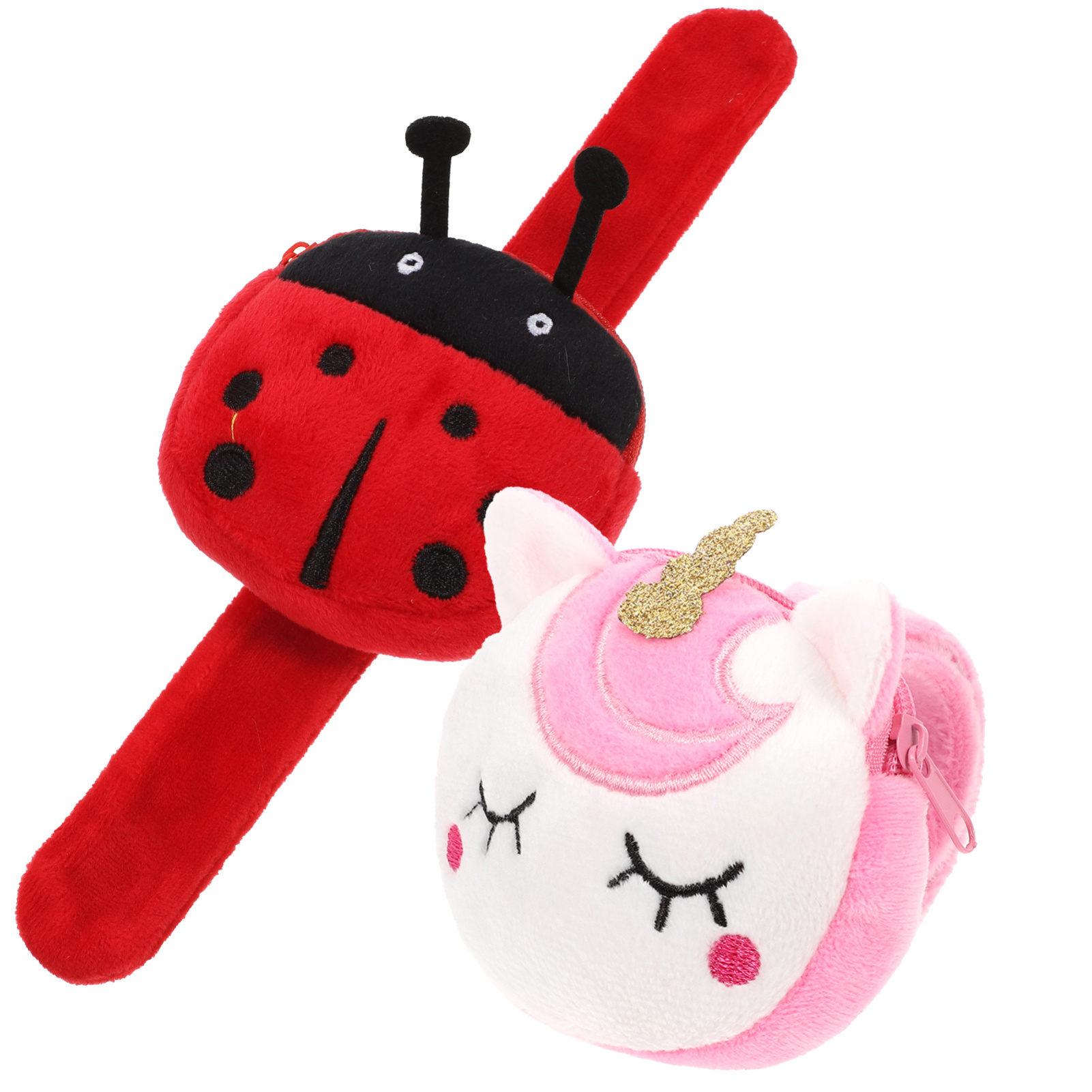 Pulseras Slap De Unicornio Con Monedero De Peluche – 3 Piezas Para Fiestas Infantiles, Regalos Y Bolsitos Sorpresa