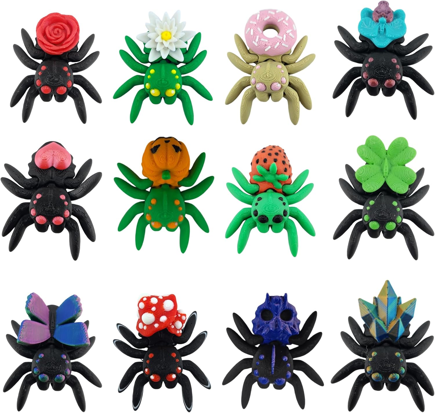 3D Printed Spider Mystery Pack - Collectible Fidget Toys (10 Pack)