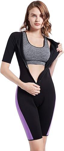 Miniatura 9 de Bakerdani Traje de neopreno para mujer, para entrenamiento de entrenamiento, fitness, adelgazante, con manga