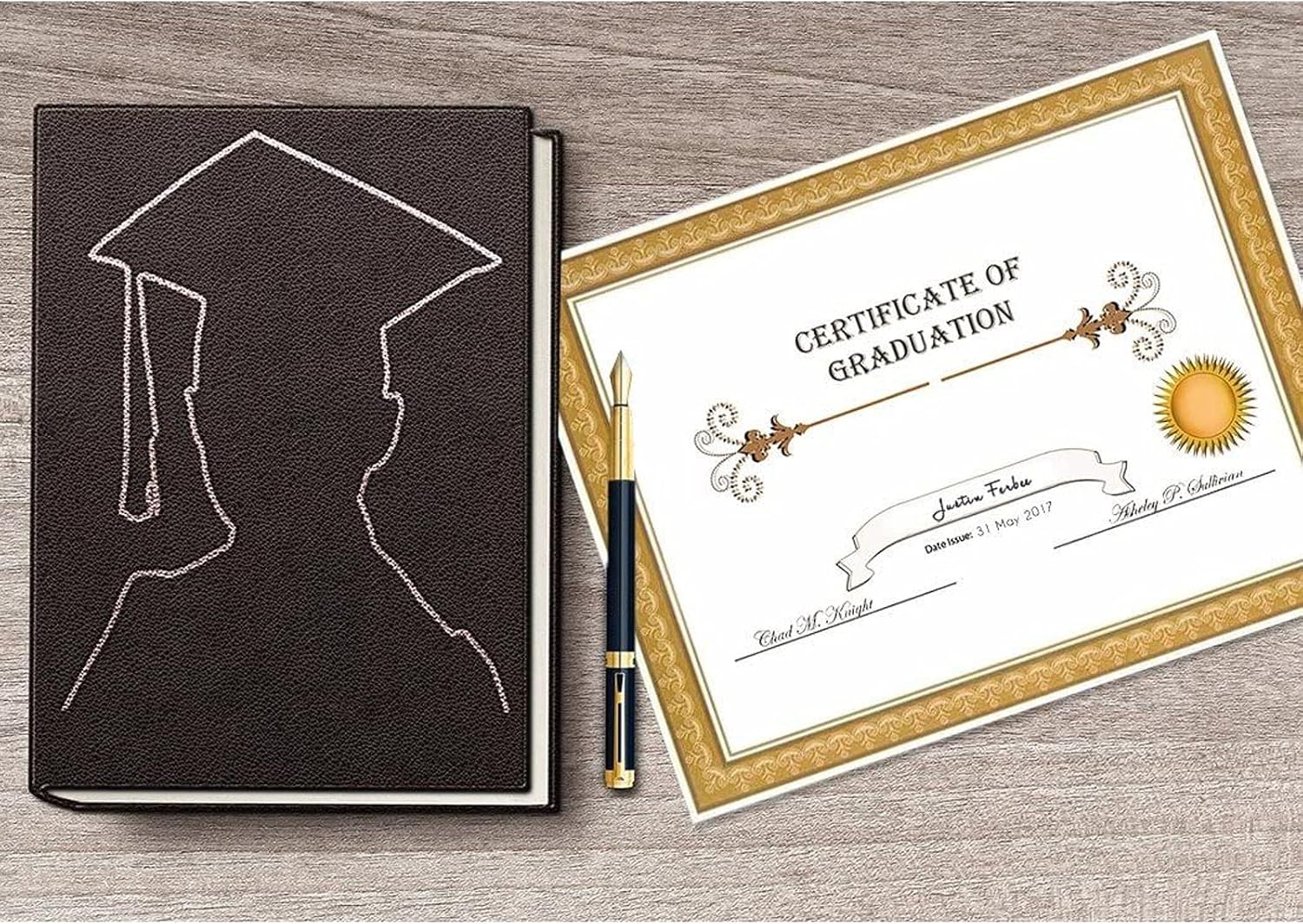 96 Pack Certificate Papers - 6 Different Assorted Colors, Gold, Amethyst, Rose, Blue, Copper and Emerald - Award Certificate Paper, Blank Certificates, Diploma Paper, Printer Friendly, 8.5 x 11 Inches : Office Products