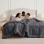 Bedsure White Duvet Insert Queen - Quilted Comforters Queen Size, All Season Duvet, GentleSoft Down Alternative Bedding, with 8 Tabs, Gifts for Women/Men, White, Queen 88 x 88 Inches