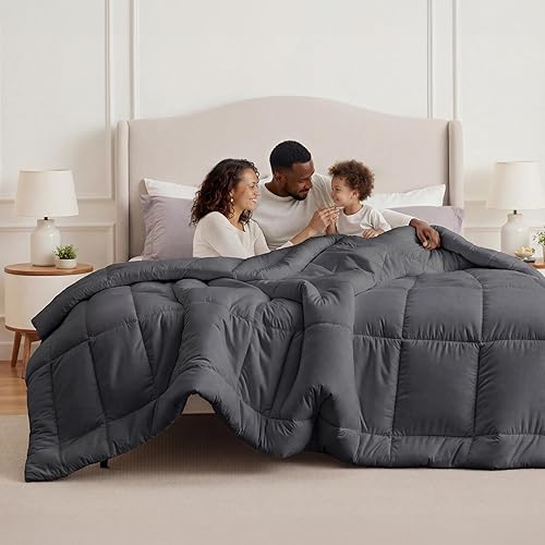 Miniatura 27 de Bedsure Relleno de edredón – Edredones acolchados tamaño King, edredón para todas las estaciones, ropa de cama alternativa de plumón suave, con 8