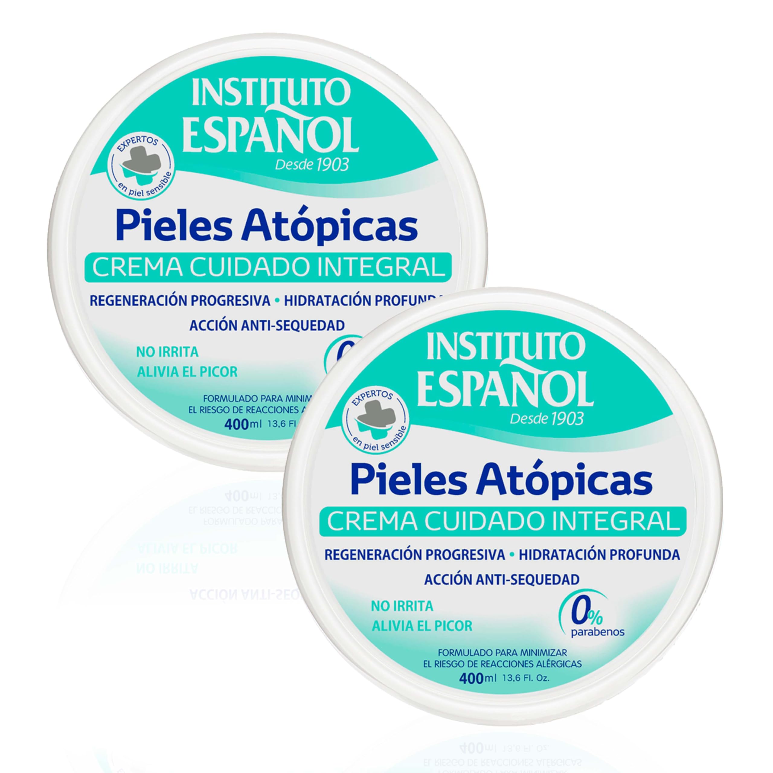 Instituto Español Crema Corporal hidratante para piel atópica | Tratamiento anti sequedad irritaciones y picores | Cuidado de la piel atópica y sensible piel seca | Set 800 ml