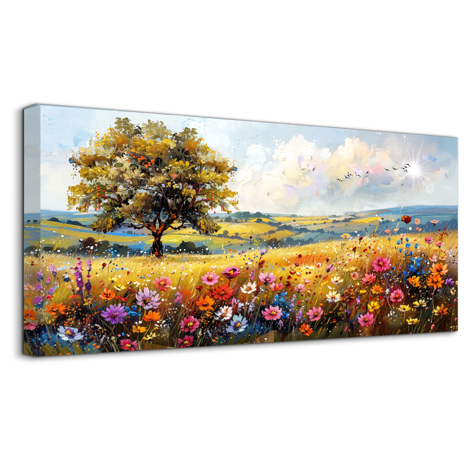 hyidecorart Quadro Moderni Paesaggio Colorati Soggiorno Corridoio 50x100 cm | Paesaggi Naturali, Stampa HD, Facile da Appendere, Installazione Facile, Tela, Decorazione Murale Rilassante, Regalo