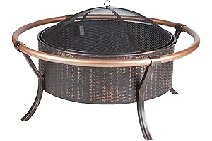 Fire Sense 60859 Fire Pit Antique Bronze with Screen and Lift Tool - 27.5"