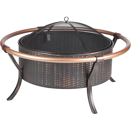 Fire Sense 60859 Fire Pit Antique Bronze with Screen and Lift Tool - 27.5"