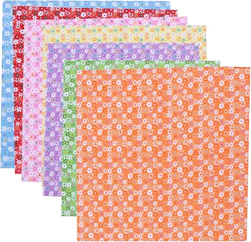ABOOFAN Paquete de tela de algodón de retazos para manualidades, materiales cuadrados, costura para álbumes de recortes, colcha, manualidades,