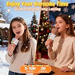 Fede Karaoke Microphone for Kids Adults, Wireless Bluetooth Microphone with LED Lights Portable Mic Speaker Karaoke Machine for Singing