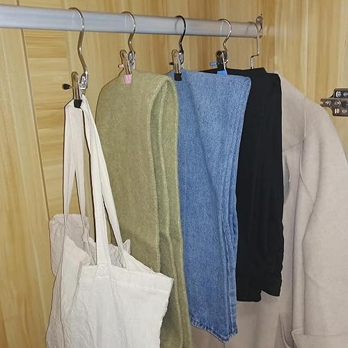 Miniatura 6 de uxcell Clips de lavandería con gancho, perchas de metal para botas cromadas, color rosa, 4.488 in, 6