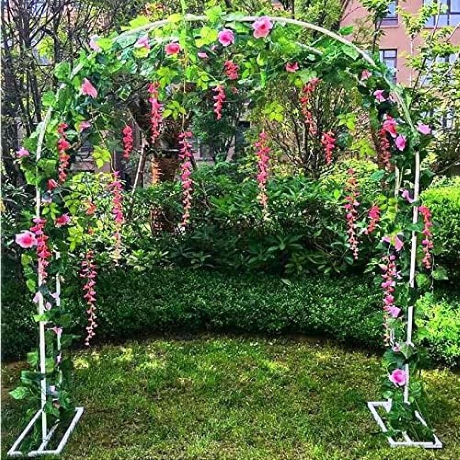 Arche de jardin en métal blanc pour décorations de mariage et fêtes en plein air