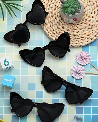 Miniatura 5 de Hoteam 100 pares de lentes de sol en forma de corazón, gafas de sol de despedida de soltera a granel, decoraciones de despedida de soltera