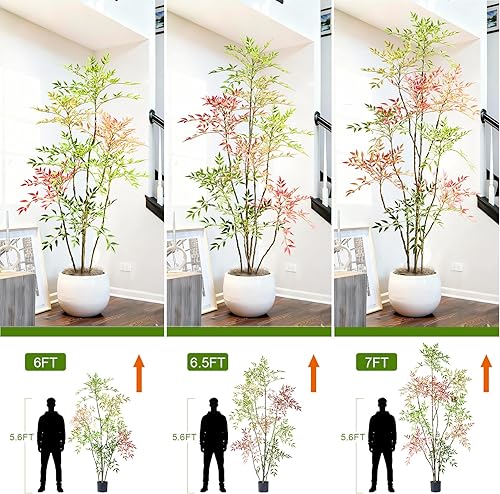Miniatura 5 de Árbol alto de bambú artificial grande para interiores y exteriores, planta realista de plástico sintético, plantas para casa, sala de estar,