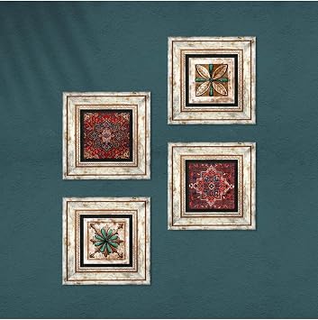 Pinecone Stone Desen, Fas Desenli Vintage Taş Duvar Tablosu - Çerçeveli Taş Tablo - Dekoratif Duvar Sanatı - Modern Ev ve Ofis Duvar Dekoru T4-1476