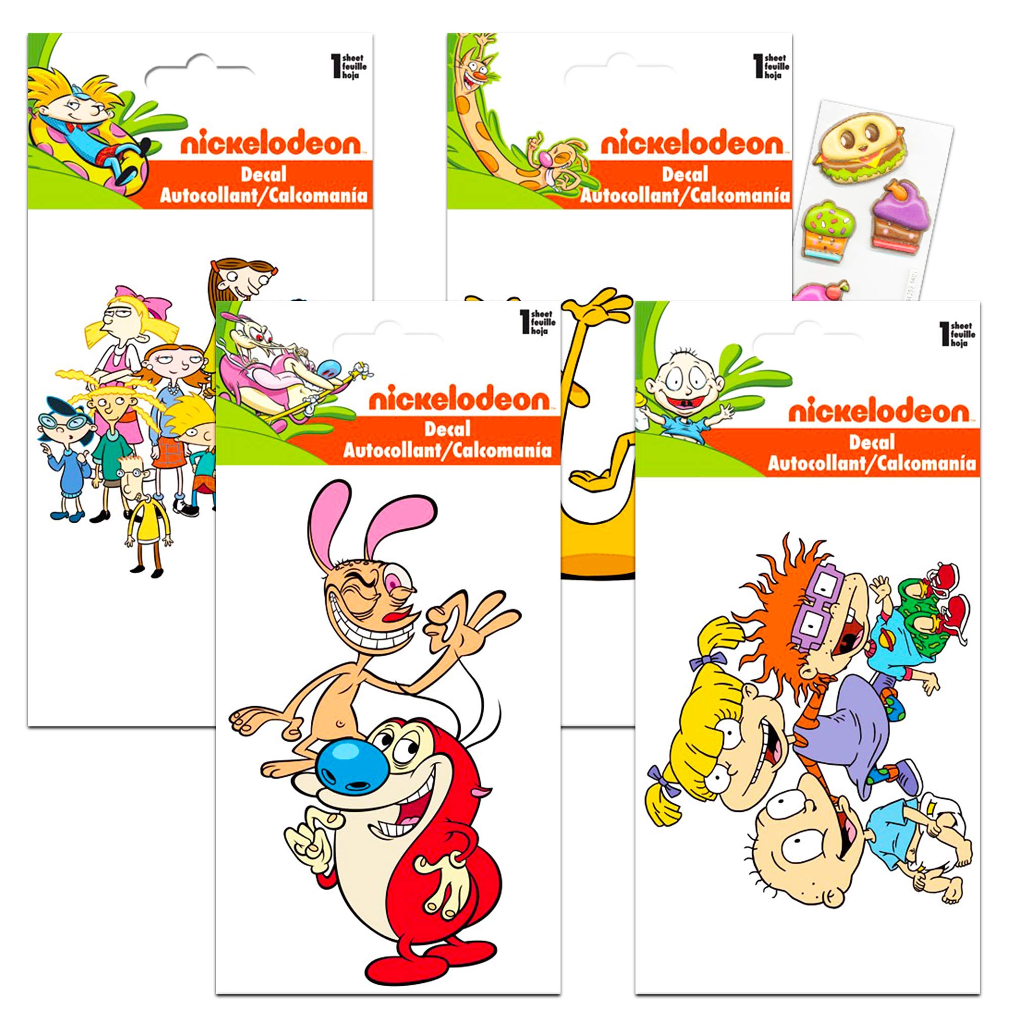 Retro Nickelodeon Decals for Cars Walls Ultimate Set -- Bundle Includes 4 Premium Nickelodeon Decal Stickers for Laptop, Car, MacBook (Rugrats, Ren and Stimpy, Catdog, and Hey Arnold)