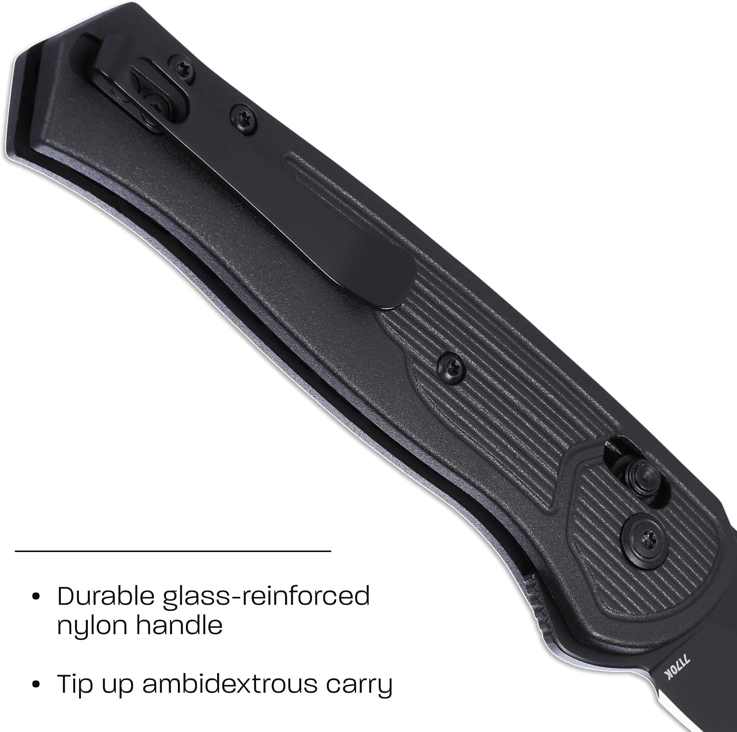 CRKT Sero Everyday Carry Folding Knife with Crossbar Lock: S35VN Plain Edge Blade, Black Glass-Reinforced Nylon Handle, 7170K
