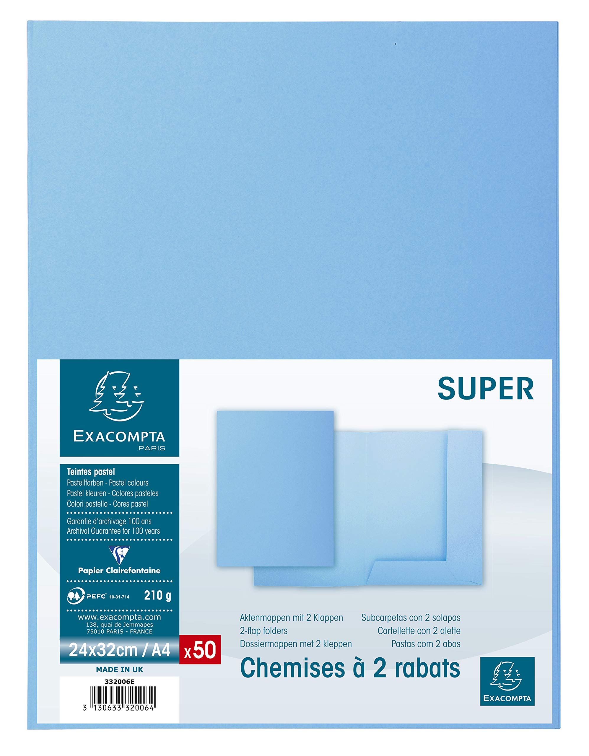 Exacompta dossiermap Super 210, pak van 50 stuks, geassorteerde kleuren Exacompta dossiermap Super 210, pak van 50 stuks, geassorteerde kleuren