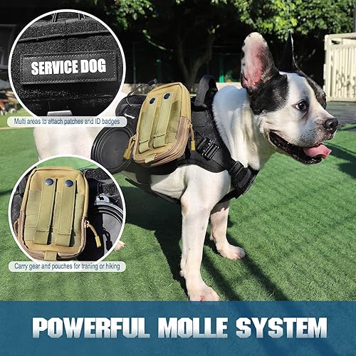 Miniatura 6 de PETNANNY Chaleco táctico para perros, arnés de apoyo emocional sin tirones con parches de gancho y bucle y sistema Molle para entrenamiento y caza