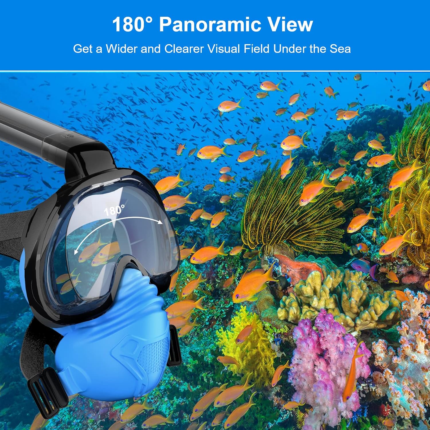 lynker Full Face Snorkel Mask for Adult, Snorkeling Mask with Camera