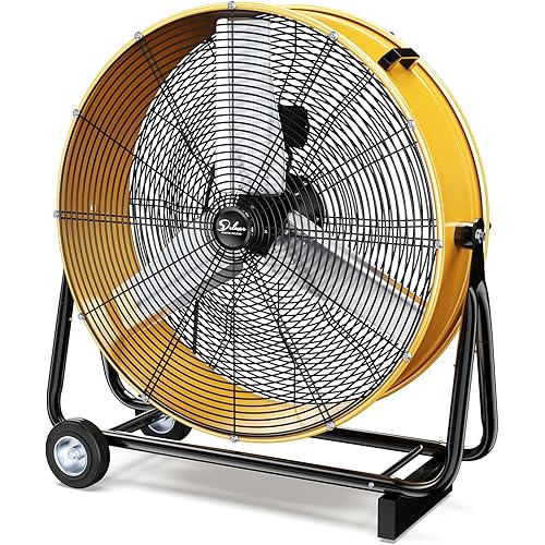 Simple Deluxe 36 Inch Heavy Duty Metal Industrial Drum Fan, 3 Speed Floor Fan for Warehouse, Workshop, Factory and Basement