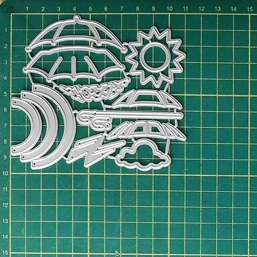 Miniatura 3 de Troqueles de paraguas y sol para hacer tarjetas, troqueles de corte de metal, troqueles de papel para álbumes de recortes, suministros de