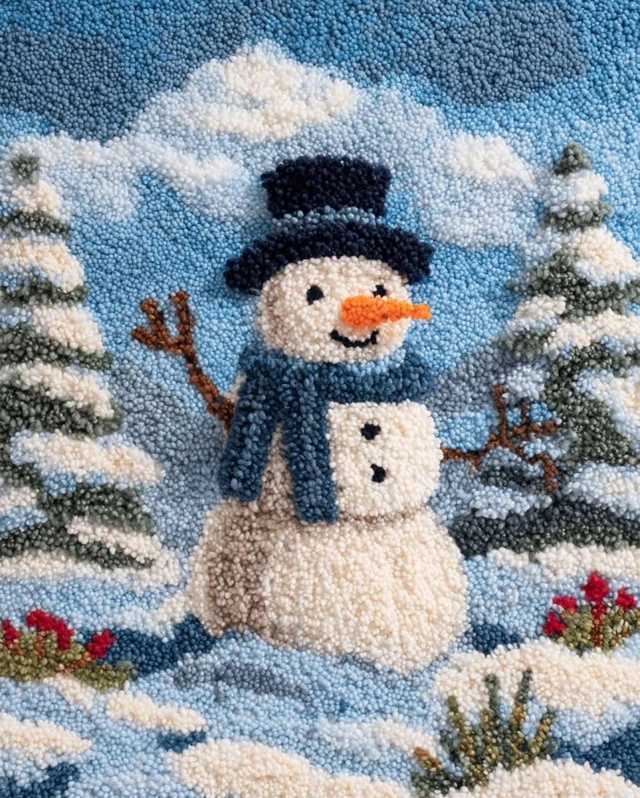 Wallphantom Latch Hook Rug Kits for Adults,Snowman