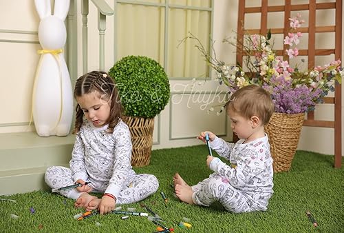 Tiko & Hayko HAND PAINTED HOMEWEAR SET/COLORING PAJAMAS SET FOR BOY AND GIRL(Sweet Dreams,7 Years)