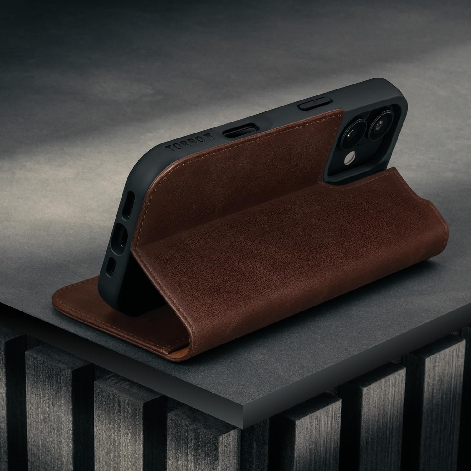 TORRO Leather Case Compatible with iPhone 17 6.3" 2025 - Premium Leather Wallet Flip Case with Kickstand and Card Slots (Compatible with Official MagSafe Chargers) - Dark Brown