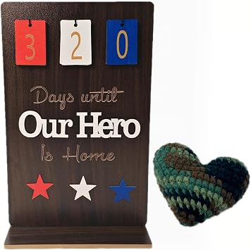 ACECARE Soldier Military Deployment Countdown Calendar Days Until Daddy My Hero Home Wood Countdown