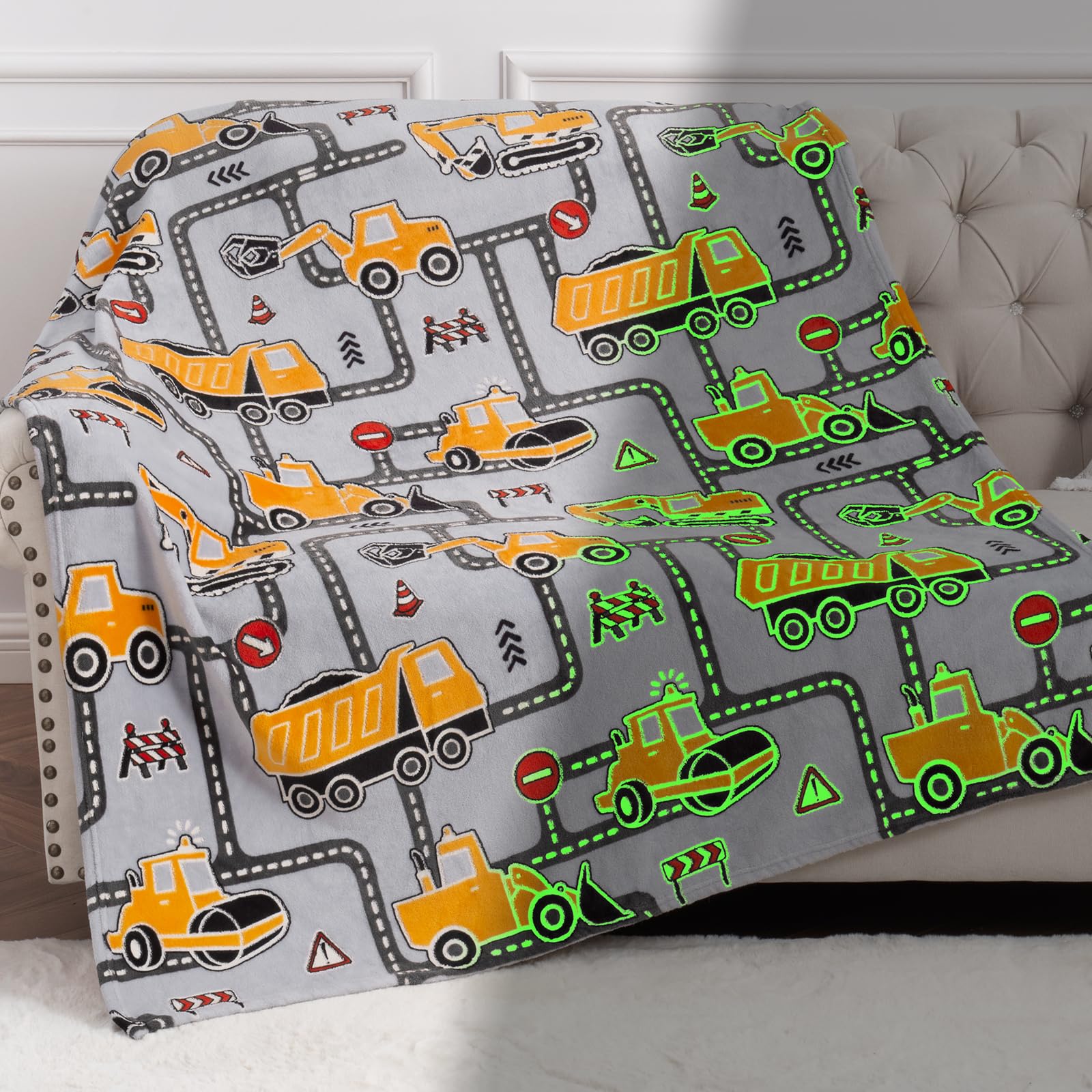 Glow in the Dark Dinosaur Blanket - Kids Gifts -11 Glow in the Dark Dinosaur Blanket - Kids Gifts -11
