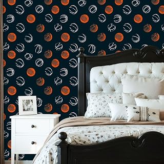 Peel and Stick Wallpaper Countertop Contact Paper Basketball Design Dark Blue is Seamless Self Adhesive Wallpaper for Cabinets Bedroom Renter Friendly Decor 17.5"x118"