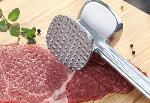 Miniatura 8 de New Star Foodservice 36374 Ablandador de carne de aluminio fundido resistente, 10 pulgadas