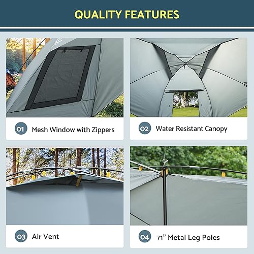 Miniatura 5 de Coastrail Outdoor Toldo para automóvil con pared lateral, toldo para SUV, tienda de campaña trasera de automóvil, refugio portátil para campistas,