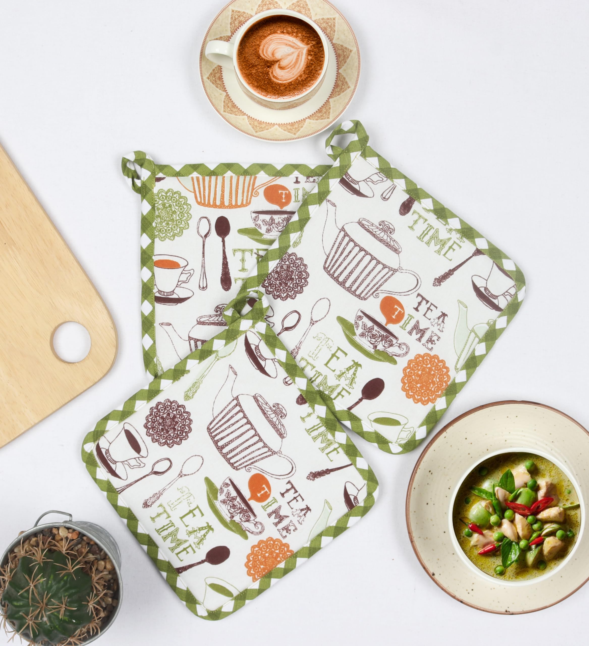 Airwill Cotton Pot Holder – Heat-Resistant with 300gsm Poly Wadding, Pack of 3