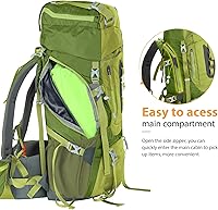Vista 4 de Ubon Mochila de senderismo con marco interno de 50/60 L, mochila de camping para hombres y mujeres con cubierta de lluvia