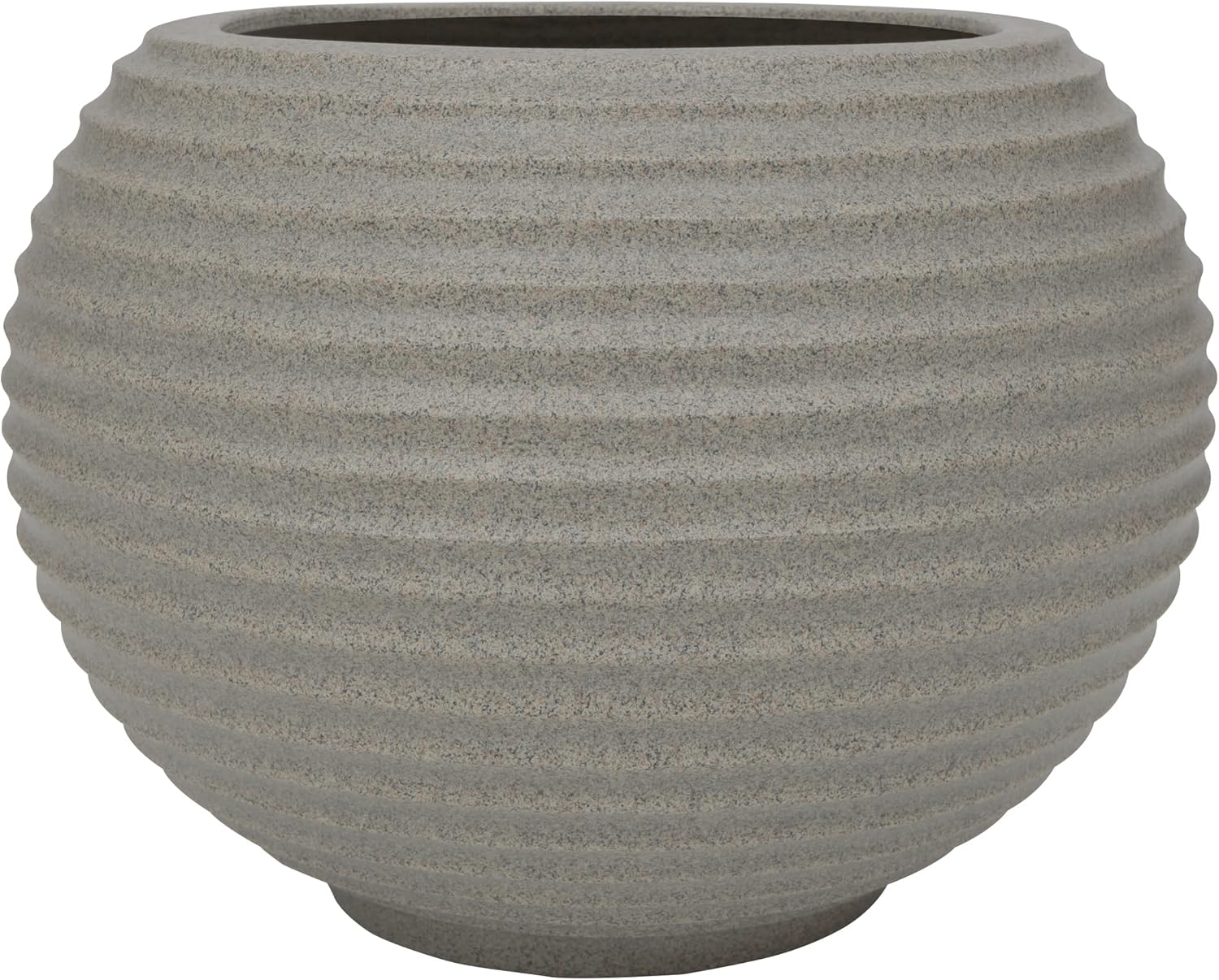 ECOBO 18.9 inches Eco-Friendly Round Pot Planter, HeliconiaIndoor/Outdoor use, Durable, Versatile & Lightweight, Designed by Brazilian Artisans, Contemporary All-Weather Design – Gray Granite