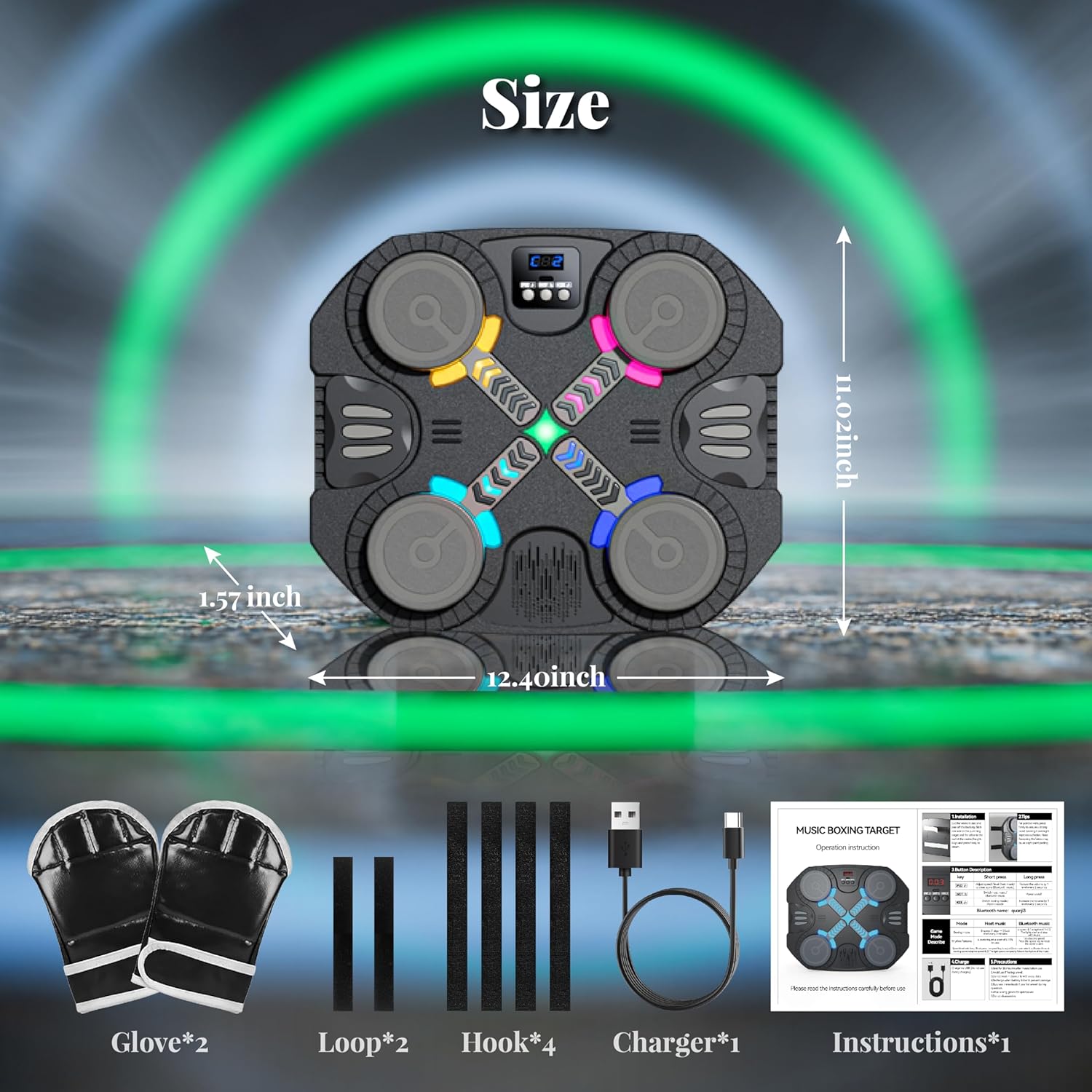 Music Boxing Machine for Kids, Bluetooth Wall Mounted Punching Workout Equipment with Rhythm Lights & Gloves, Sport Toys Gifts for 6,7,8,9,10+ Year Old Boys Girls Home Funny Exercise - Image 5