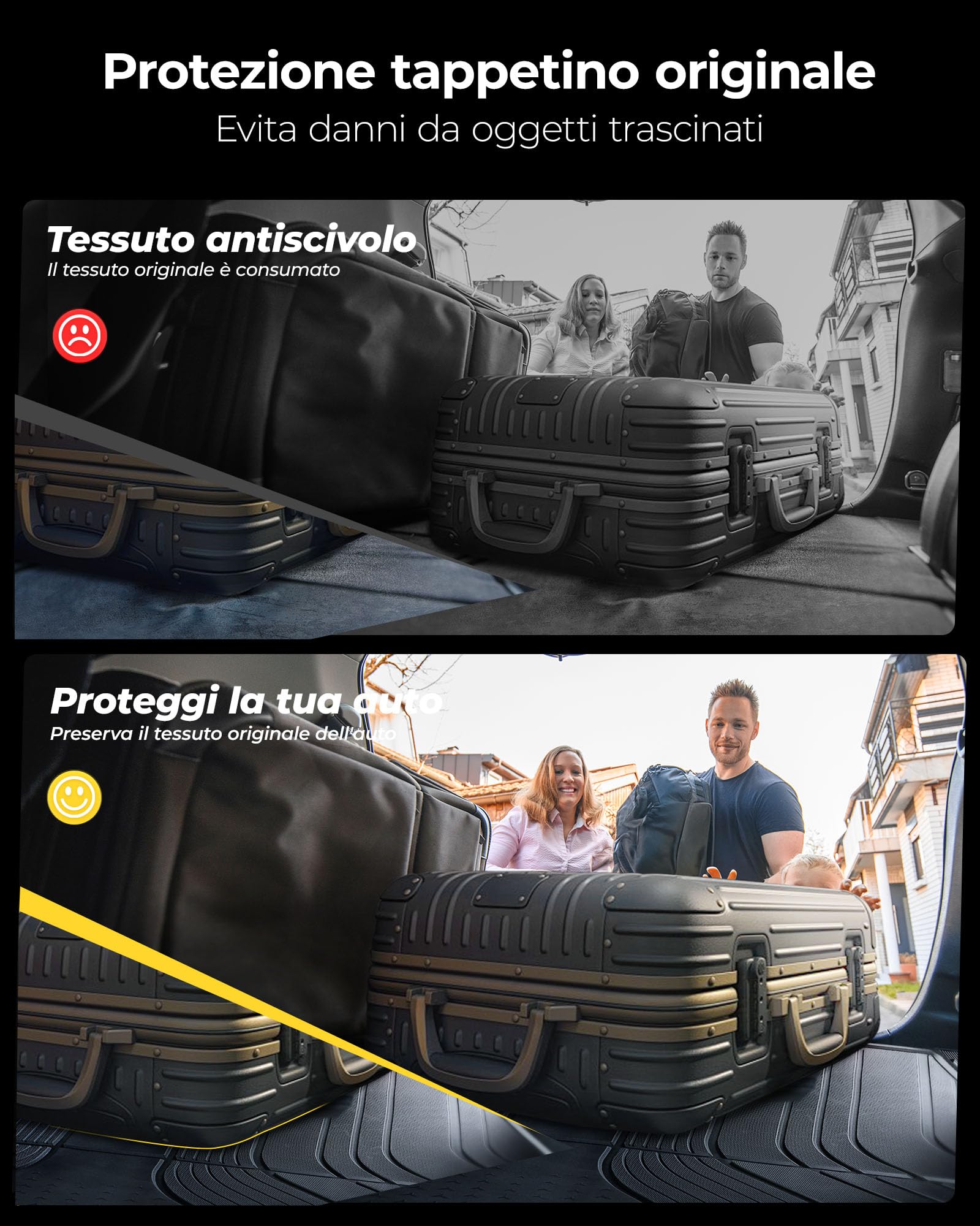 3W Vasca Baule e Tappetini Schienale per Skoda Kodiaq Mk2 7 Posti 2024-2026 | TPE Adattabilità Su Misura, Protezione Bagagliaio per Tutte le Stagioni, Impermeabile e Facile da Pulire