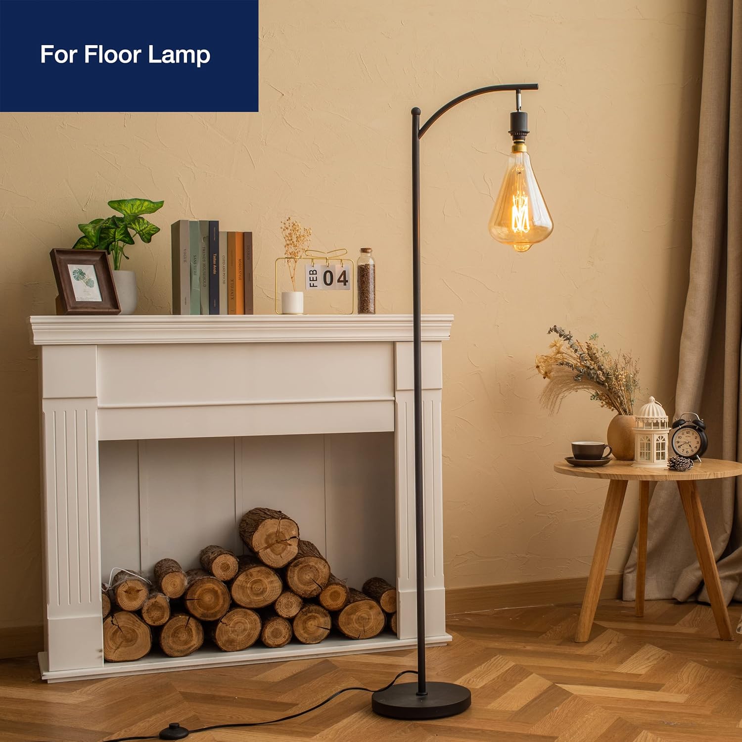 FLSNT Vintage Oversized LED Edison Bulbs 60W Equivalent, Decorative Dimmable LED M-Type Filaments Bulbs with Amber Glass, 2000K Warm White, E26 Base, 7W, 600LM, ST164