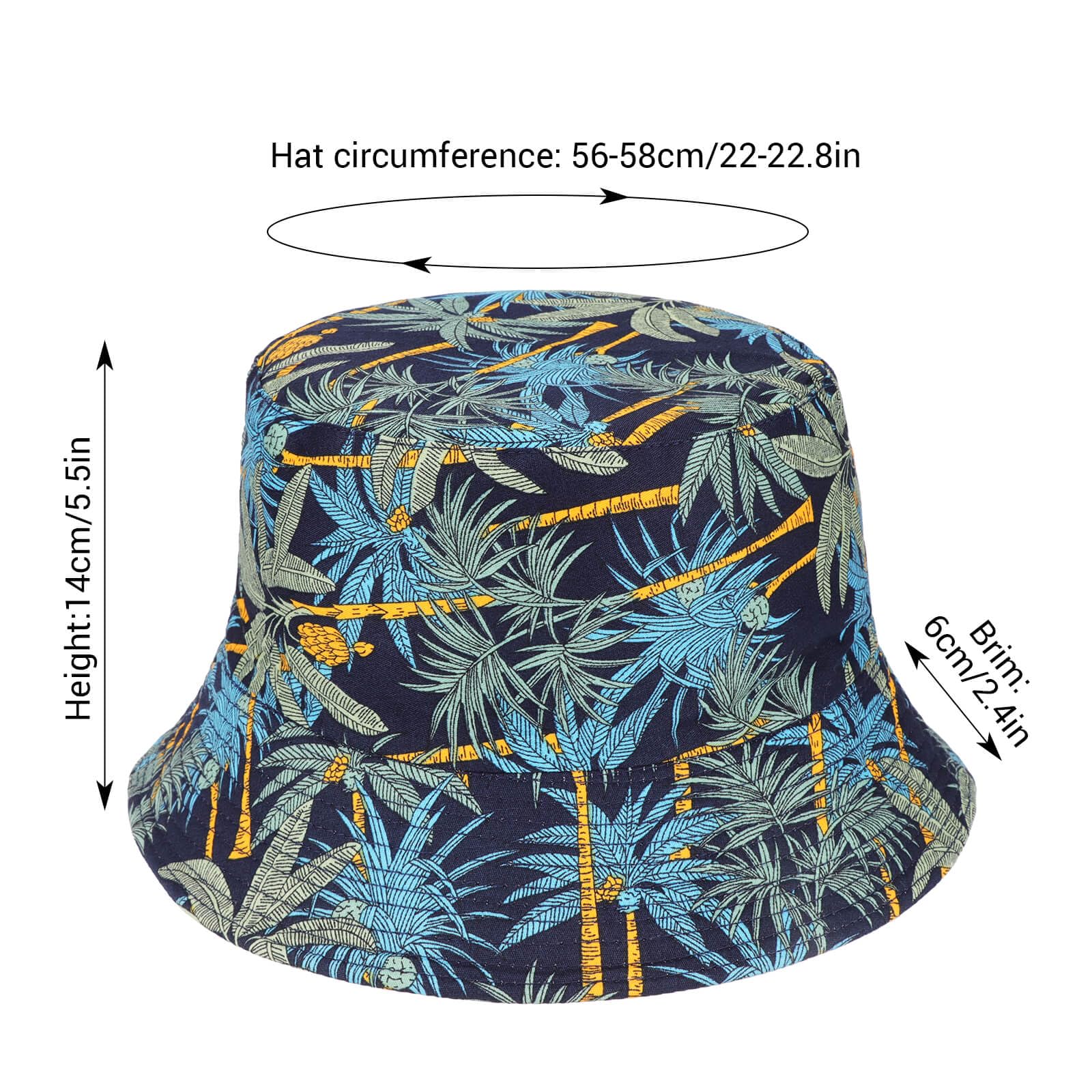 DRESHOW Sombrero de Pescado Sombrero del Cubo Pescador Patrón Sun Plegable Sombrero Playa Sombrero para Mujeres Hombres